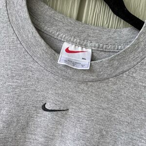 1990s Nike Gray Swoosh Long Sleeve Tee XL Made in Mexico Y2K Streetwear